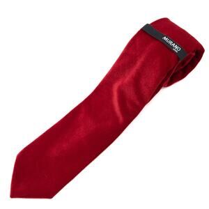 Murano Red Velvet Silk Blend Christmas Neck Tie Necktie